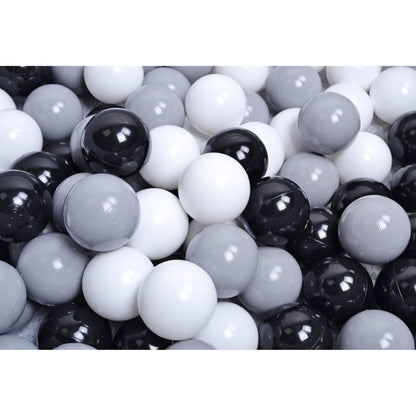 Round Ball Pit With 300 Balls, 90x40cm, Light Grey, Cotton