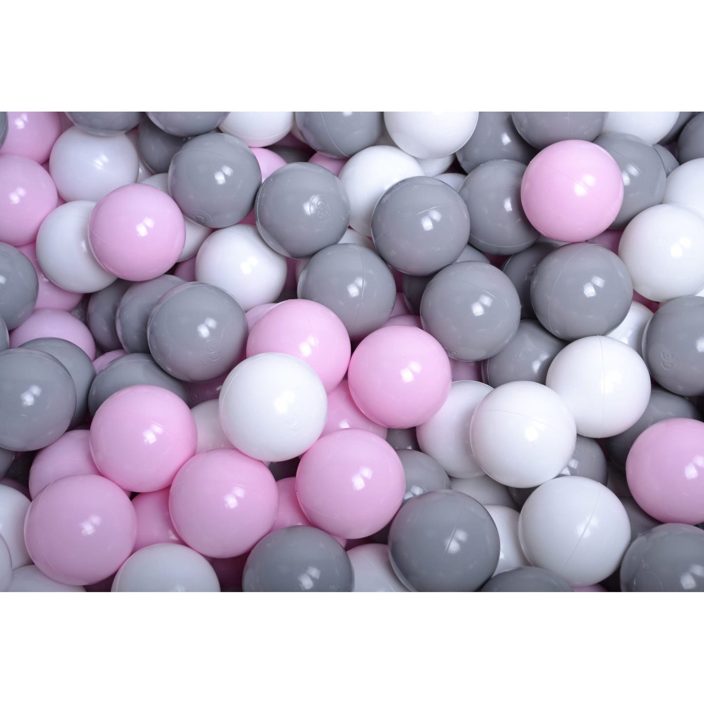 Round Ball Pit With 300 Balls, 90x40cm, Light Grey, Cotton