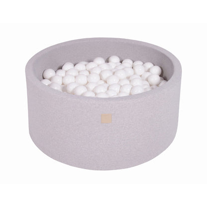 Round Ball Pit With 300 Balls, 90x40cm, Light Grey, Cotton