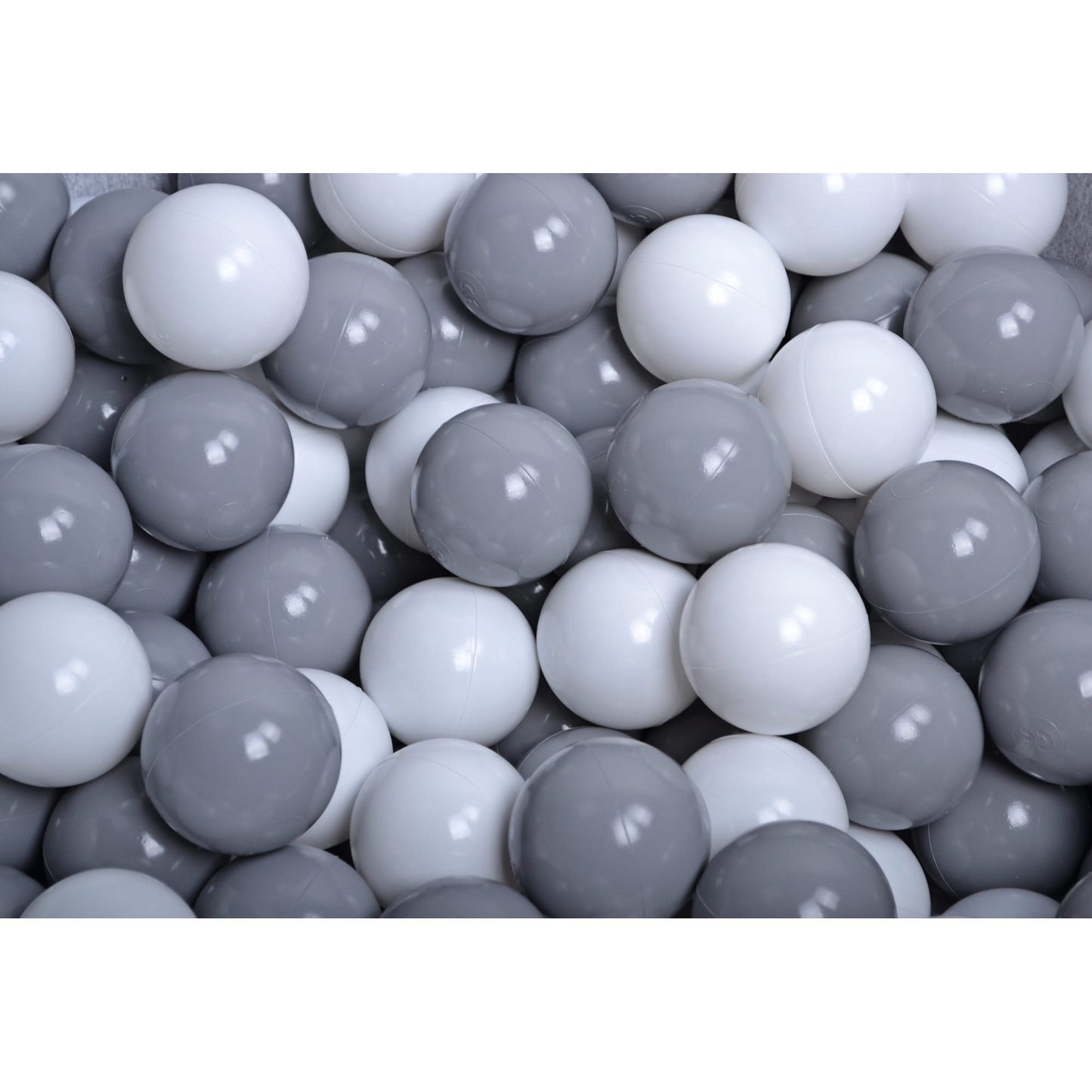 Round Ball Pit With 300 Balls, 90x40cm, Light Grey, Cotton