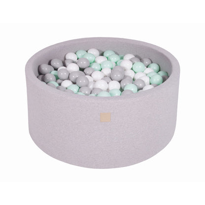 Round Ball Pit With 300 Balls, 90x40cm, Light Grey, Cotton