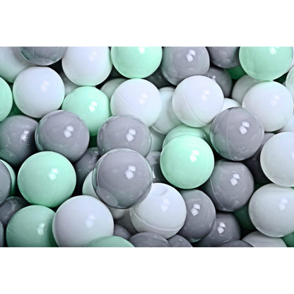 Round Ball Pit With 300 Balls, 90x40cm, Light Grey, Cotton