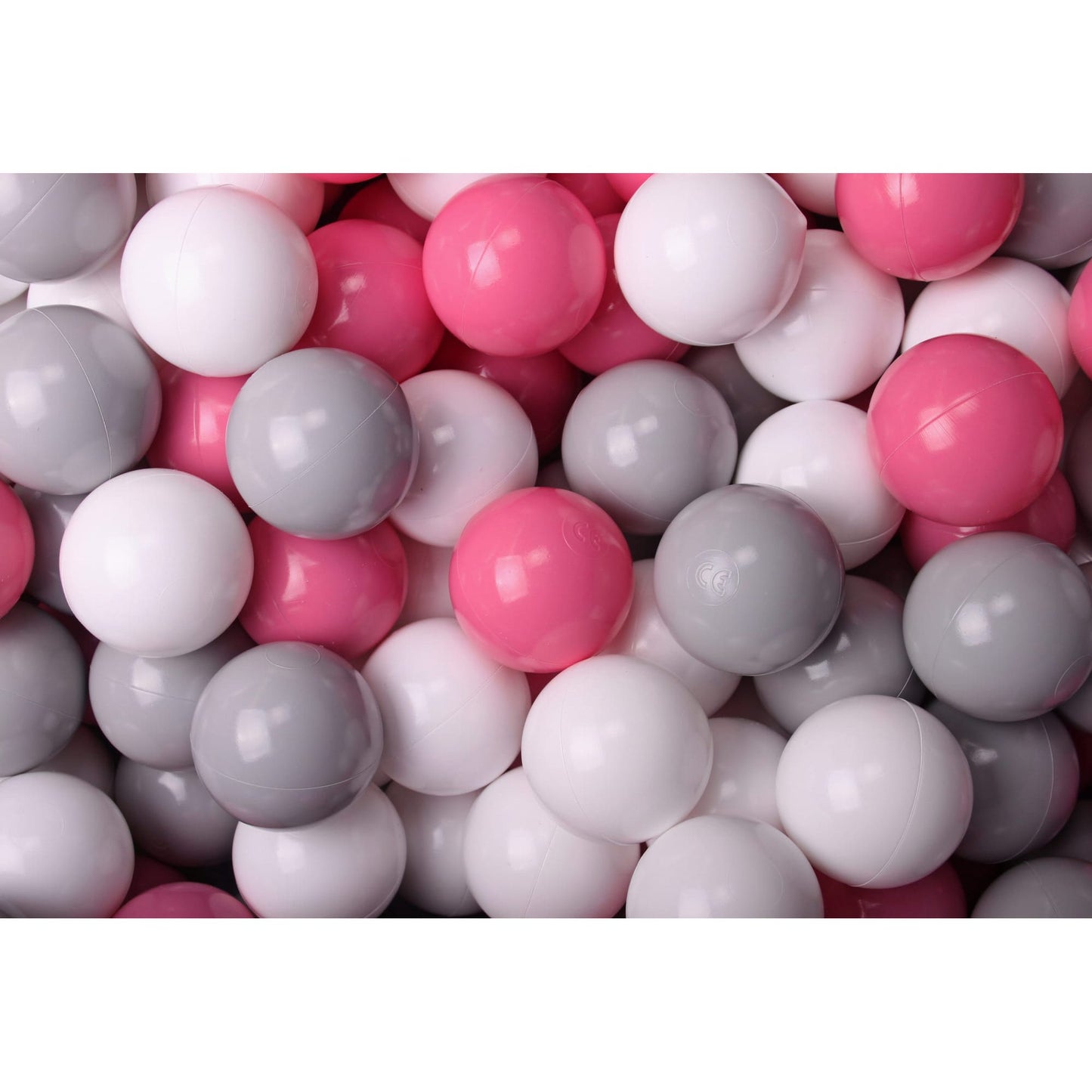 Round Ball Pit With 300 Balls, 90x40cm, Light Grey, Cotton