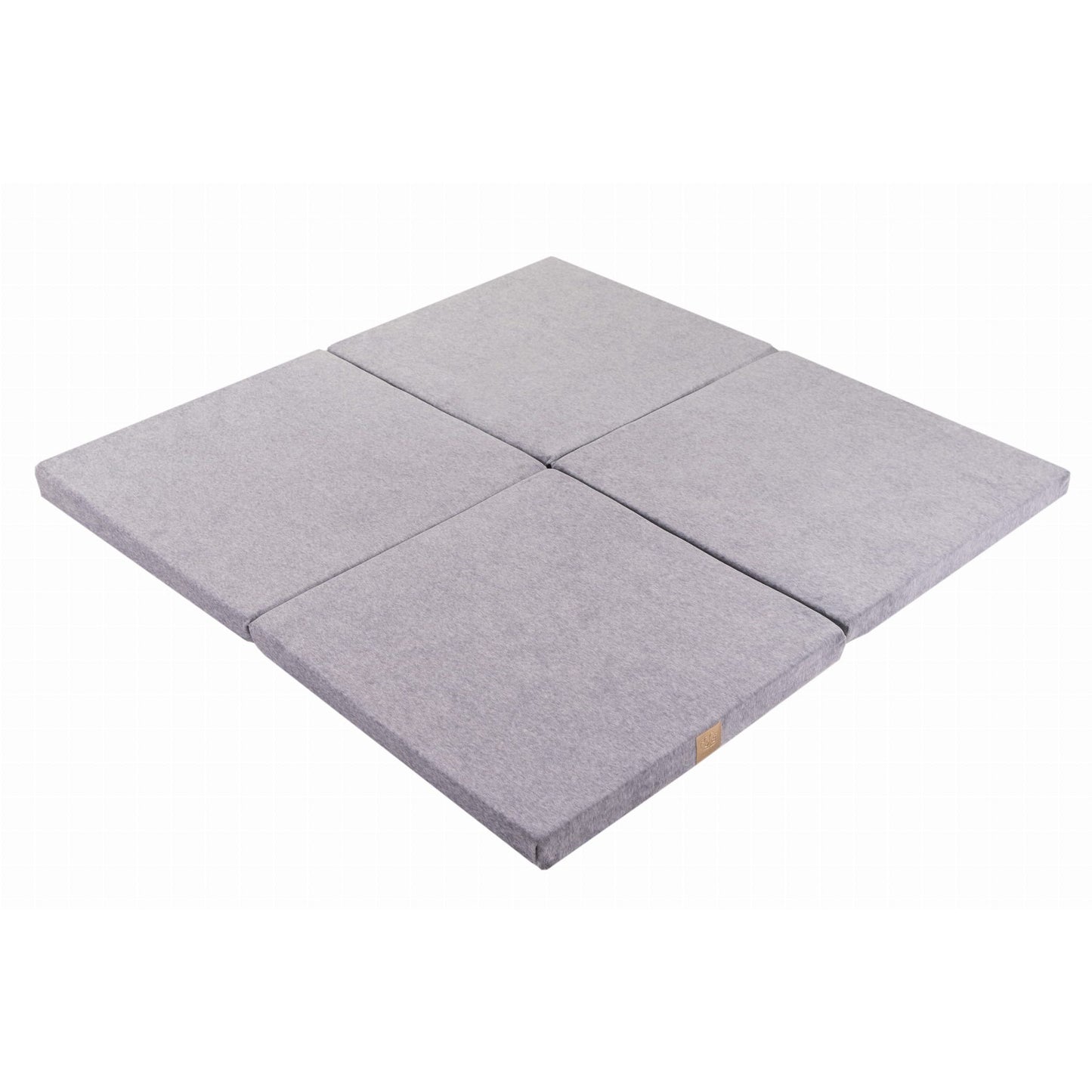 Baby Square 120x120cm Foam Foldable Play Mat Certified, Velvet, Light Gray