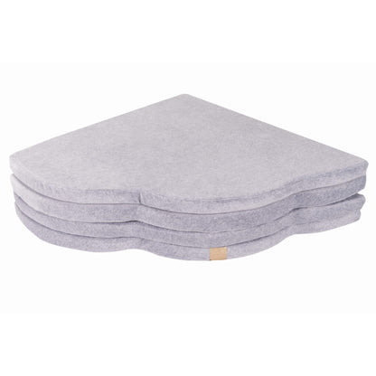 Baby Cloud 160x160cm Foam Foldable Play Mat Certified, Velvet, Light Gray