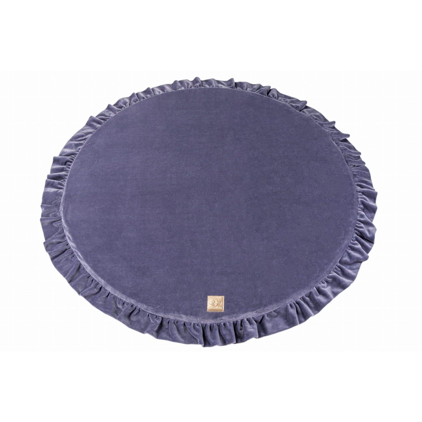 Baby Round 100cm Foam Play Mat With Frill Certified, Velvet, Blue Gray