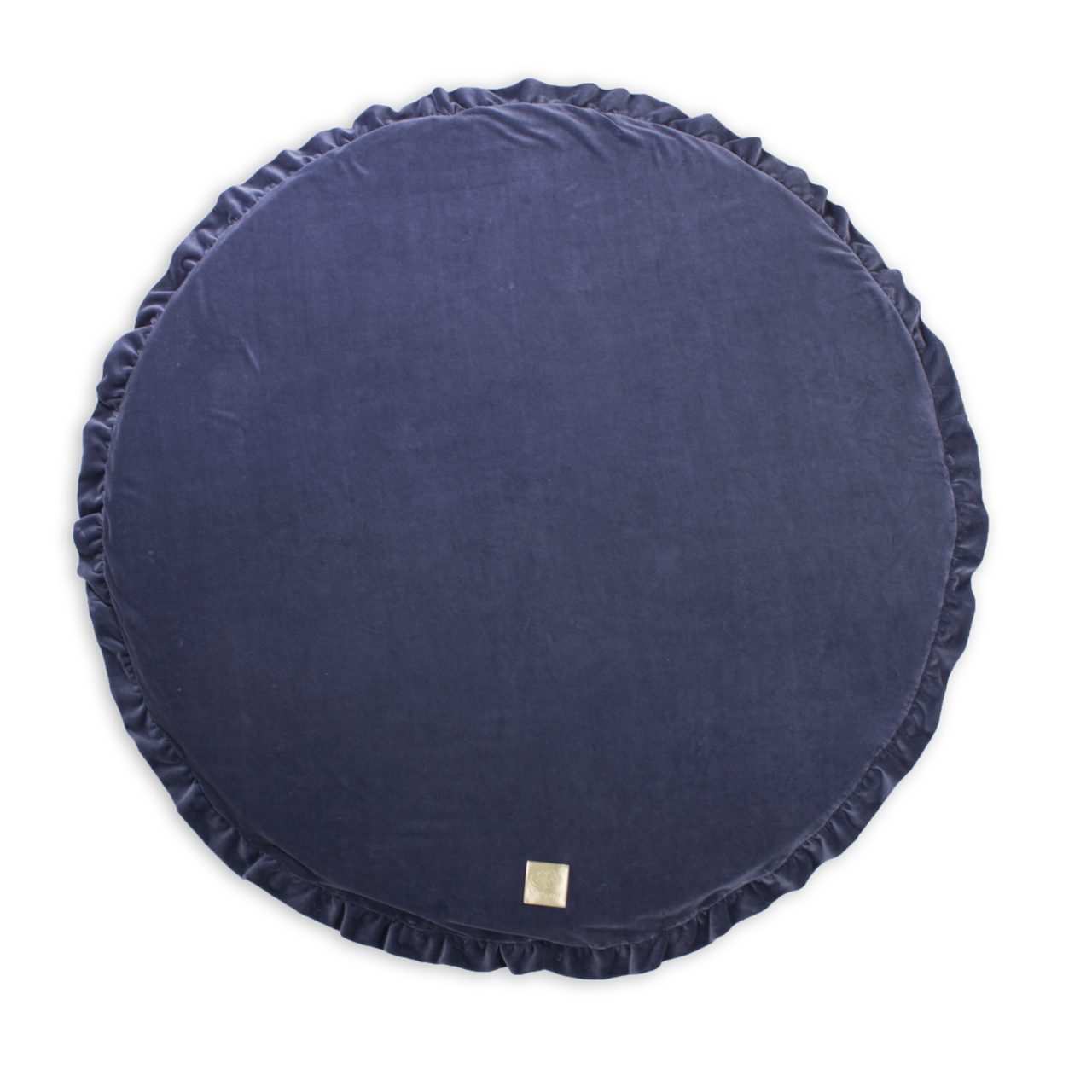 Baby Round 100cm Foam Play Mat With Frill Certified, Velvet, Blue Gray