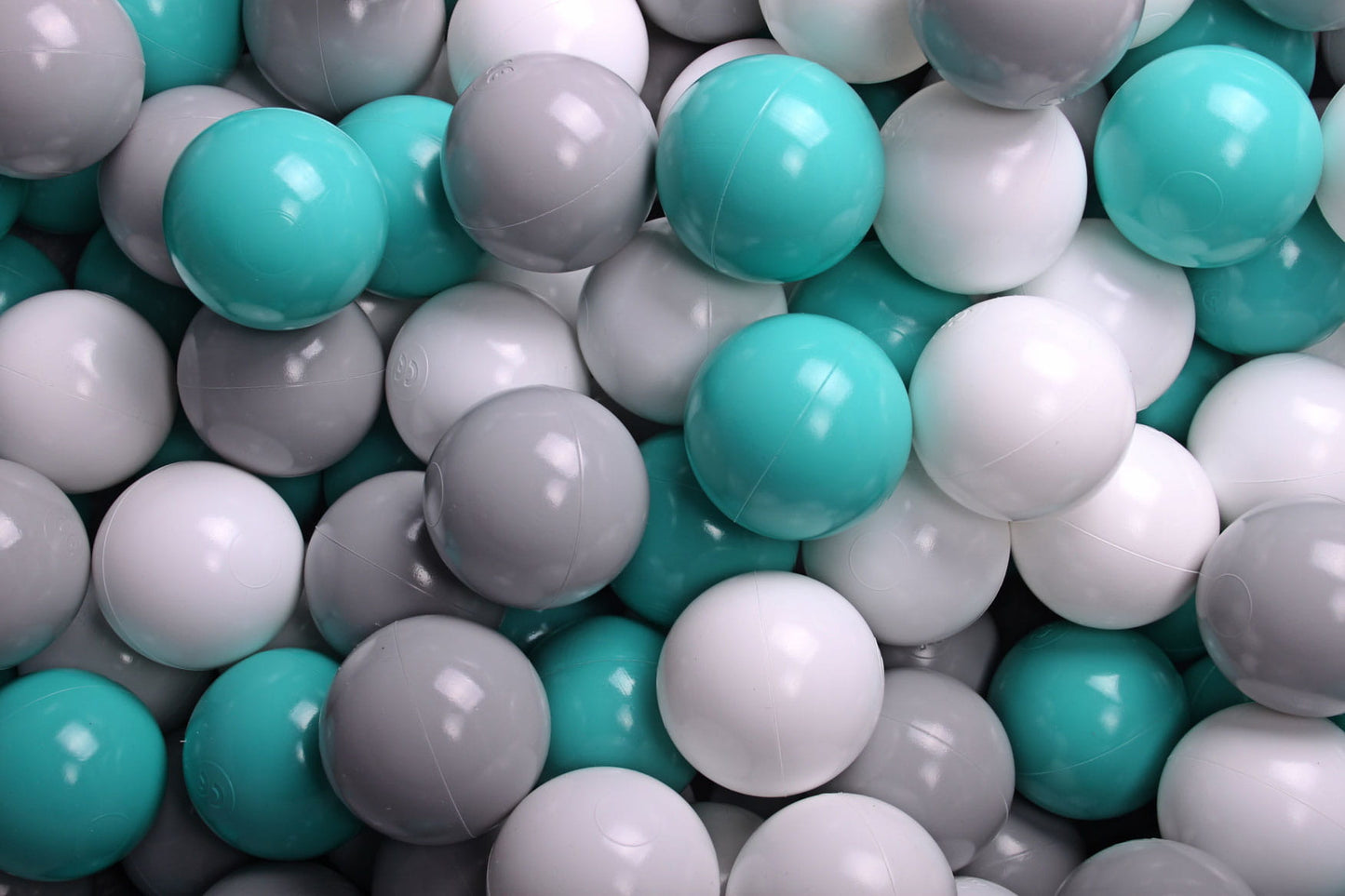 Soft Plastic Balls 7cm For The Ball Pit Certified Set 100pcs: Gray/White/Turquise