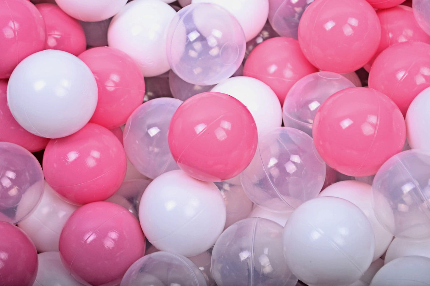 Soft Plastic Balls 7cm For The Ball Pit Certified Set 100pcs: Light Pink/Transparent/White