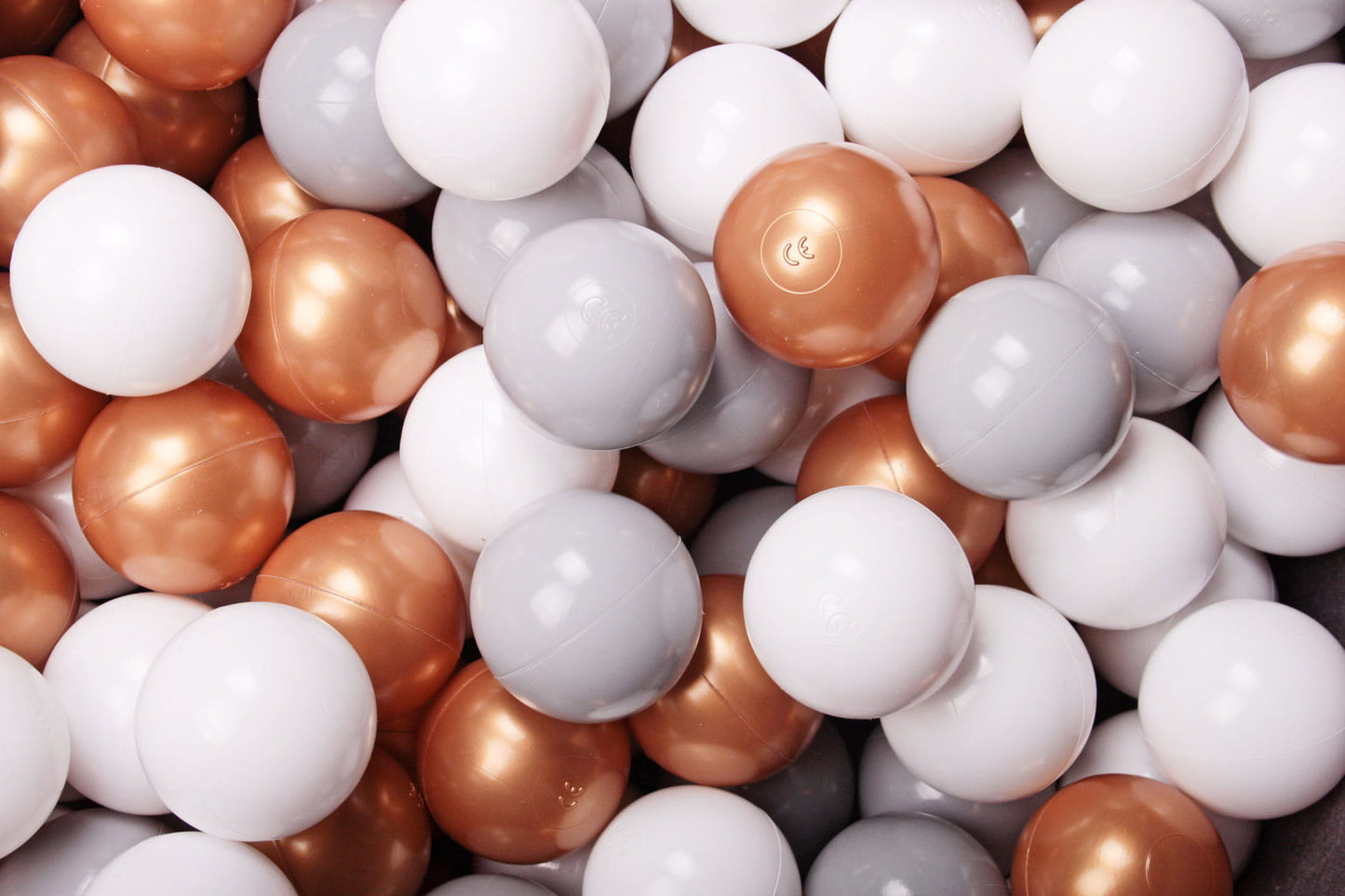 Soft Plastic Balls 7cm For The Ball Pit Certified Set 100pcs: White/Gray/Gold