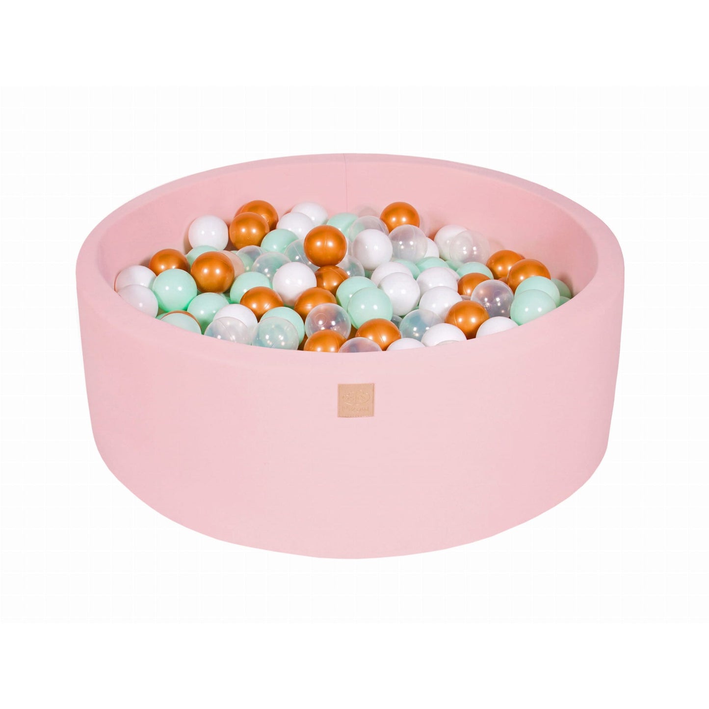 Round Ball Pit With 200 Balls, 90x30cm, Light Pink, Cotton