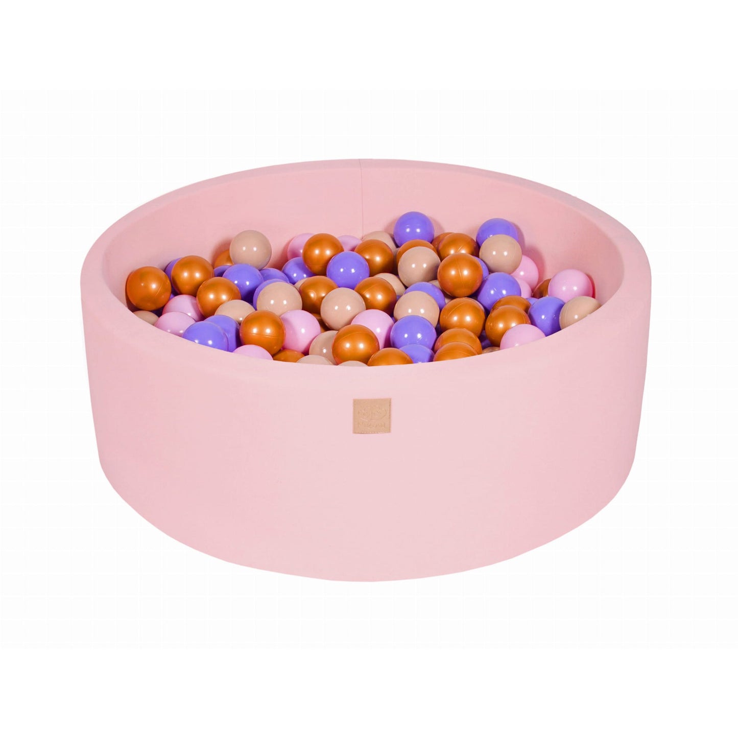 Round Ball Pit With 200 Balls, 90x30cm, Light Pink, Cotton