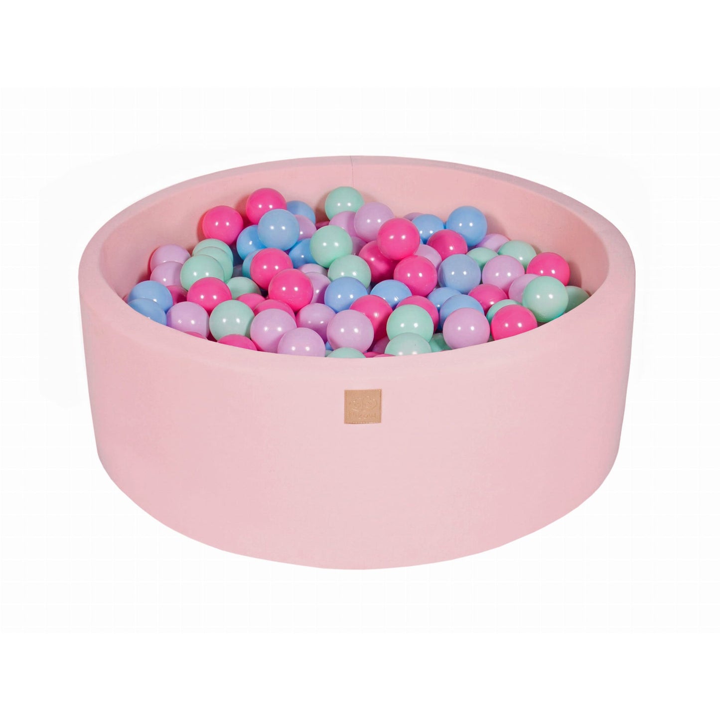 Round Ball Pit With 200 Balls, 90x30cm, Light Pink, Cotton