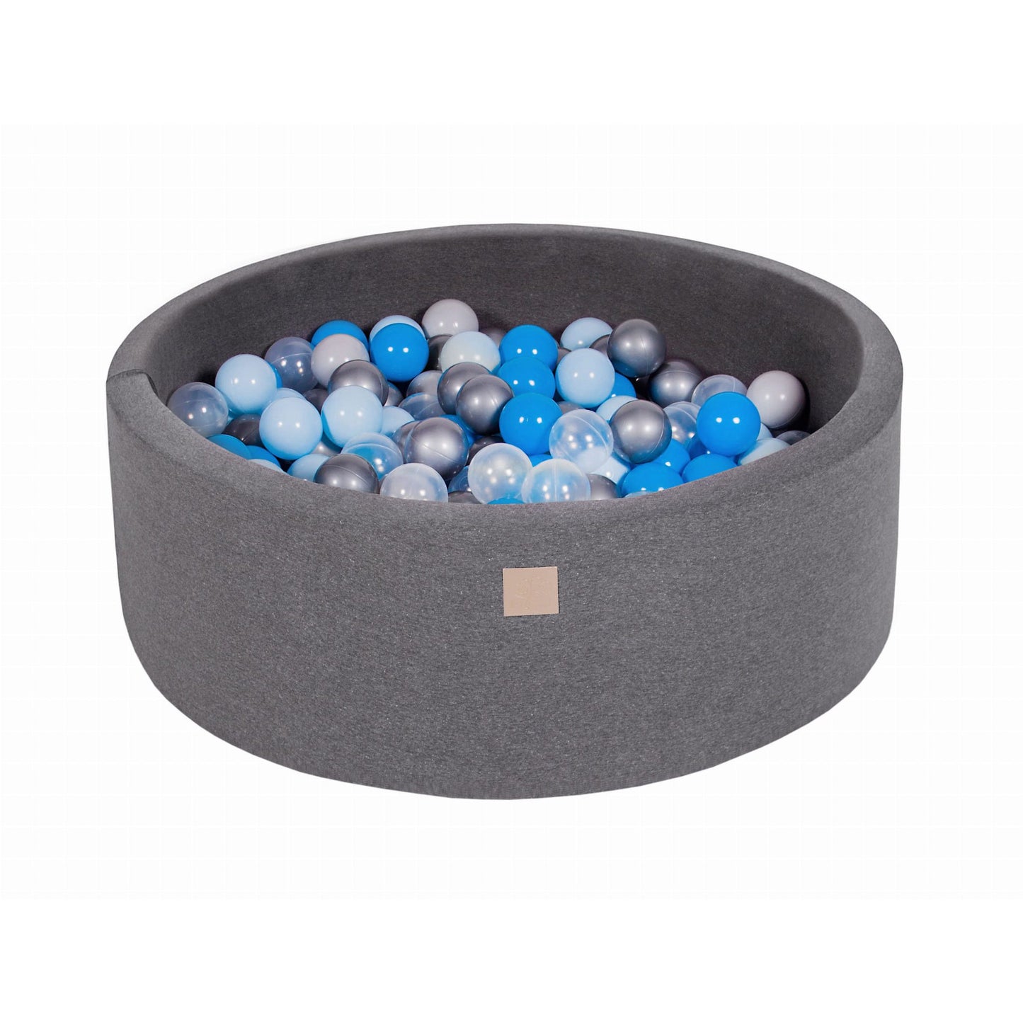 Round Ball Pit With 200 Balls, 90x30cm, Dark Grey, Cotton