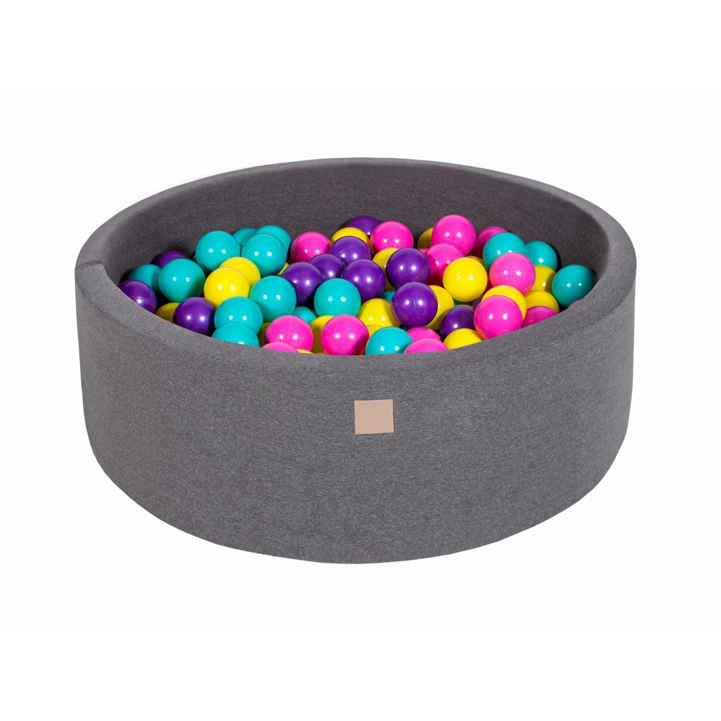 Round Ball Pit With 200 Balls, 90x30cm, Dark Grey, Cotton