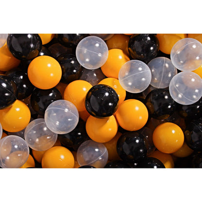 Round Ball Pit With 200 Balls, 90x30cm, Dark Grey, Cotton