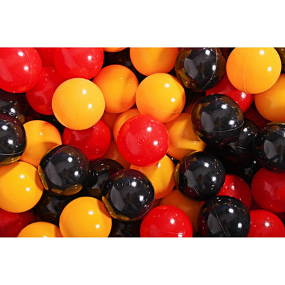 Round Ball Pit With 200 Balls, 90x30cm, Dark Grey, Cotton