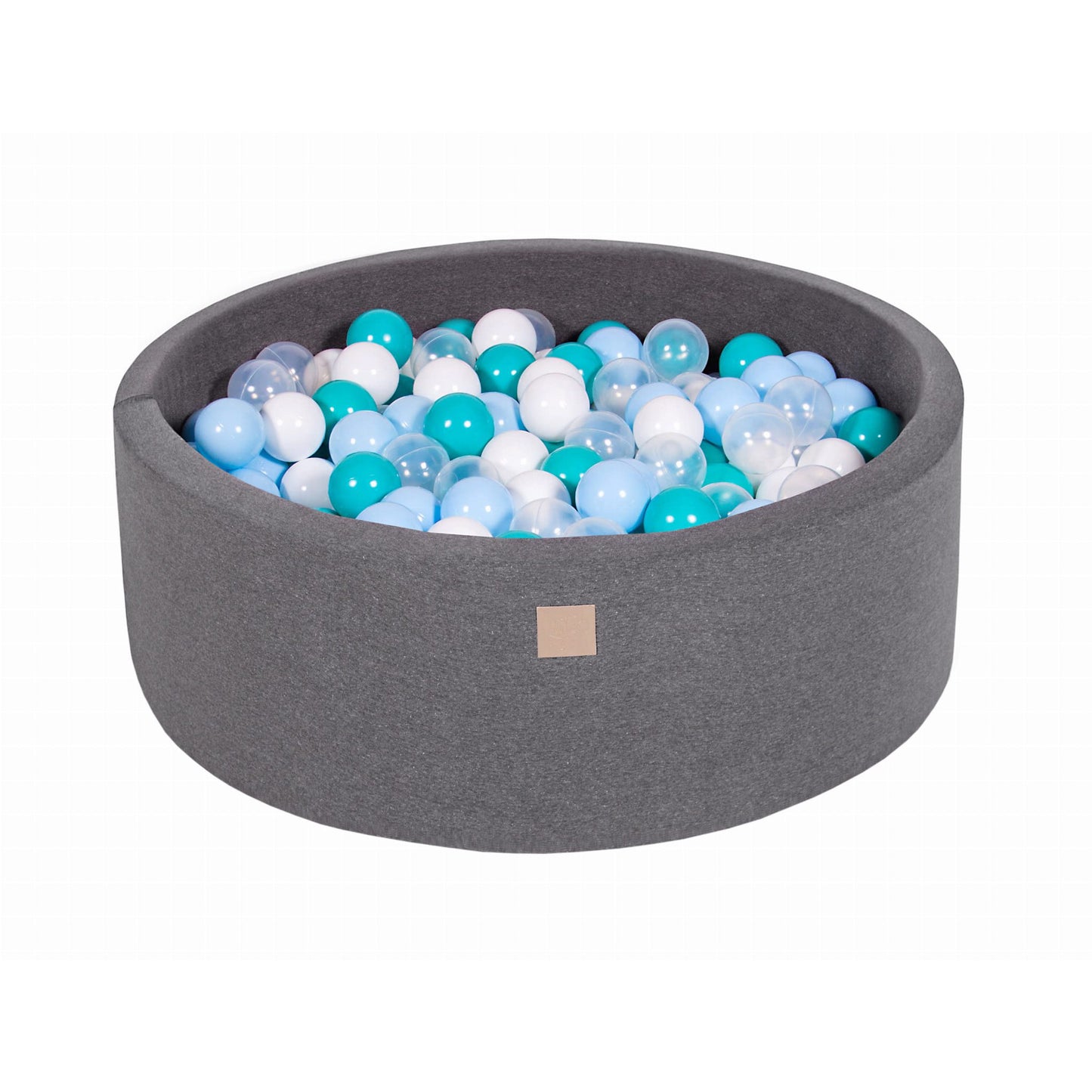 Round Ball Pit With 200 Balls, 90x30cm, Dark Grey, Cotton