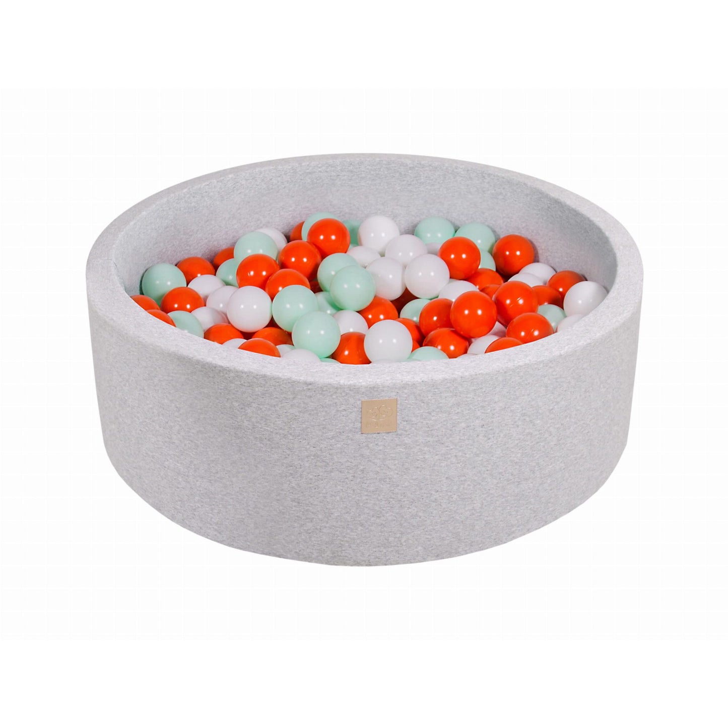 Round Ball Pit With 200 Balls, 90x30cm, Light Grey, Cotton