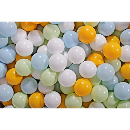 Round Ball Pit With 200 Balls, 90x30cm, Light Grey, Cotton