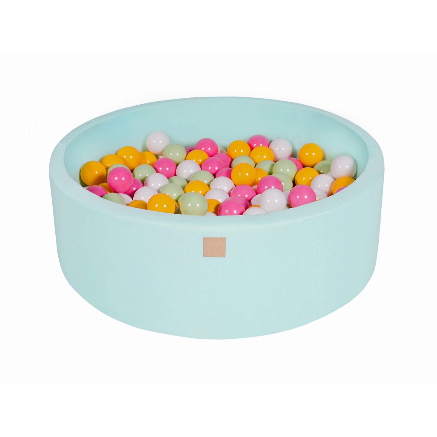 Baby Foam Round Ball Pit 90x30cm With 200 Balls 7cm Certified, Cotton, Mint: White/Light Green/Light Pink/Yellow