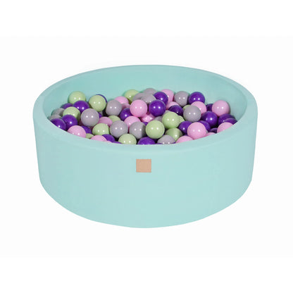 Baby Foam Round Ball Pit 90x30cm With 200 Balls 7cm Certified, Cotton, Mint: Pastel Pink/Gray/Violet/Light Green