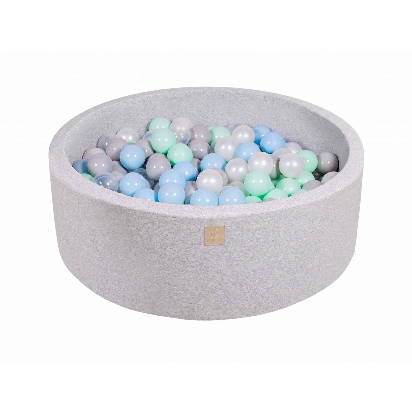 Round Ball Pit With 200 Balls, 90x30cm, Light Grey, Cotton