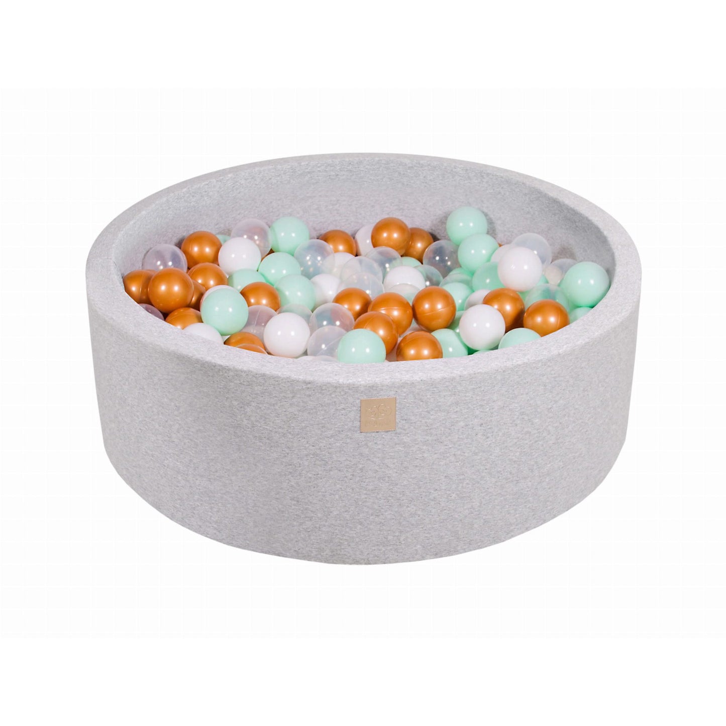 Round Ball Pit With 200 Balls, 90x30cm, Light Grey, Cotton