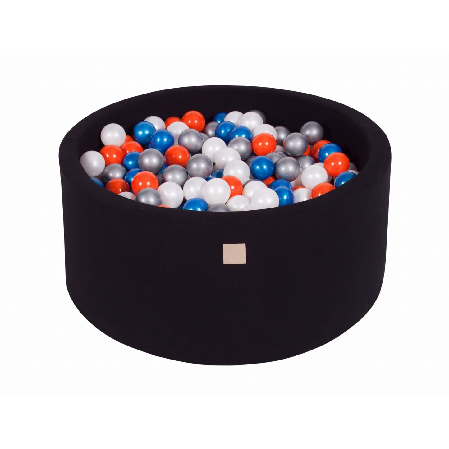 Round Ball Pit With 300 Balls, 90x40cm, Balck, Cotton