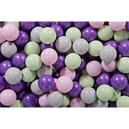 Baby Foam Round Ball Pit 90x40cm With 300 Balls 7cm Certified, Cotton, Mint: Pastel Pink/Gray/Violet/Light Green