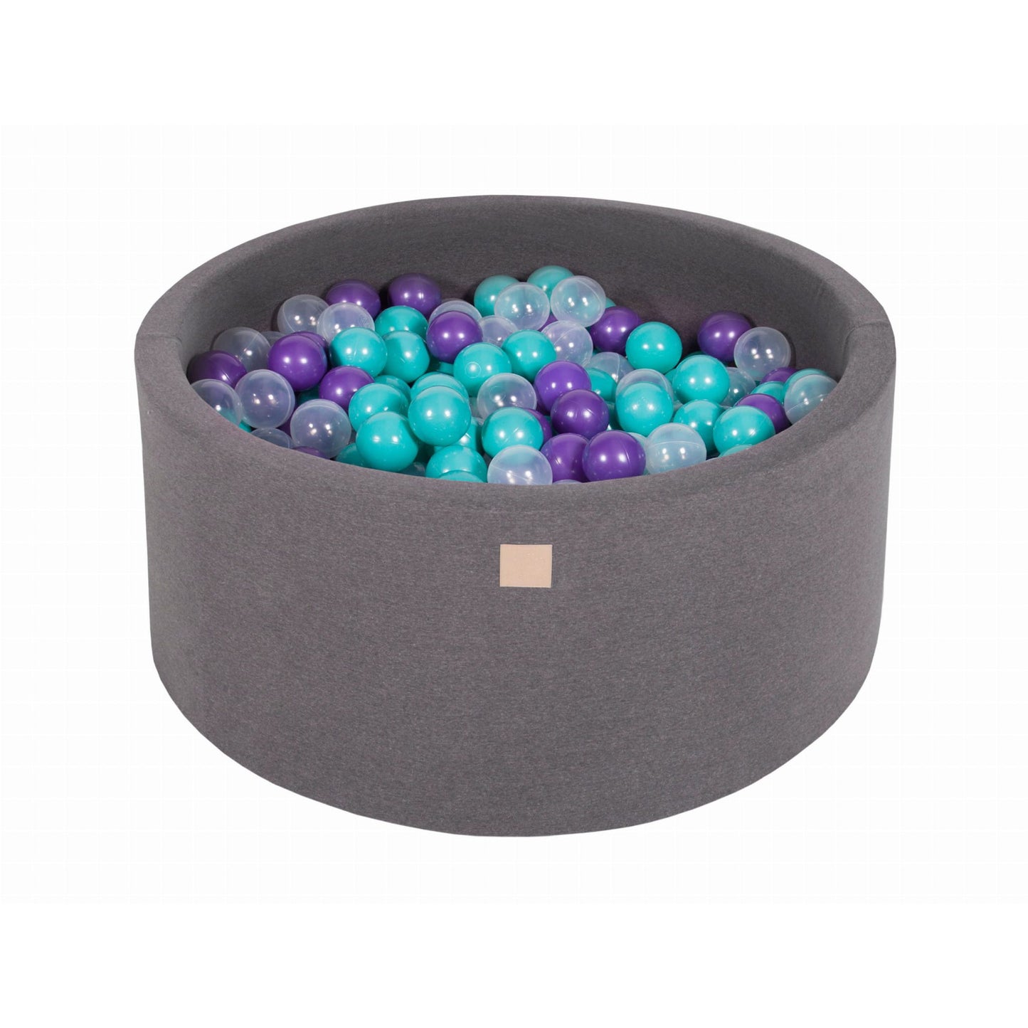 Round Ball Pit With 300 Balls, 90x40cm, Dark Grey, Cotton