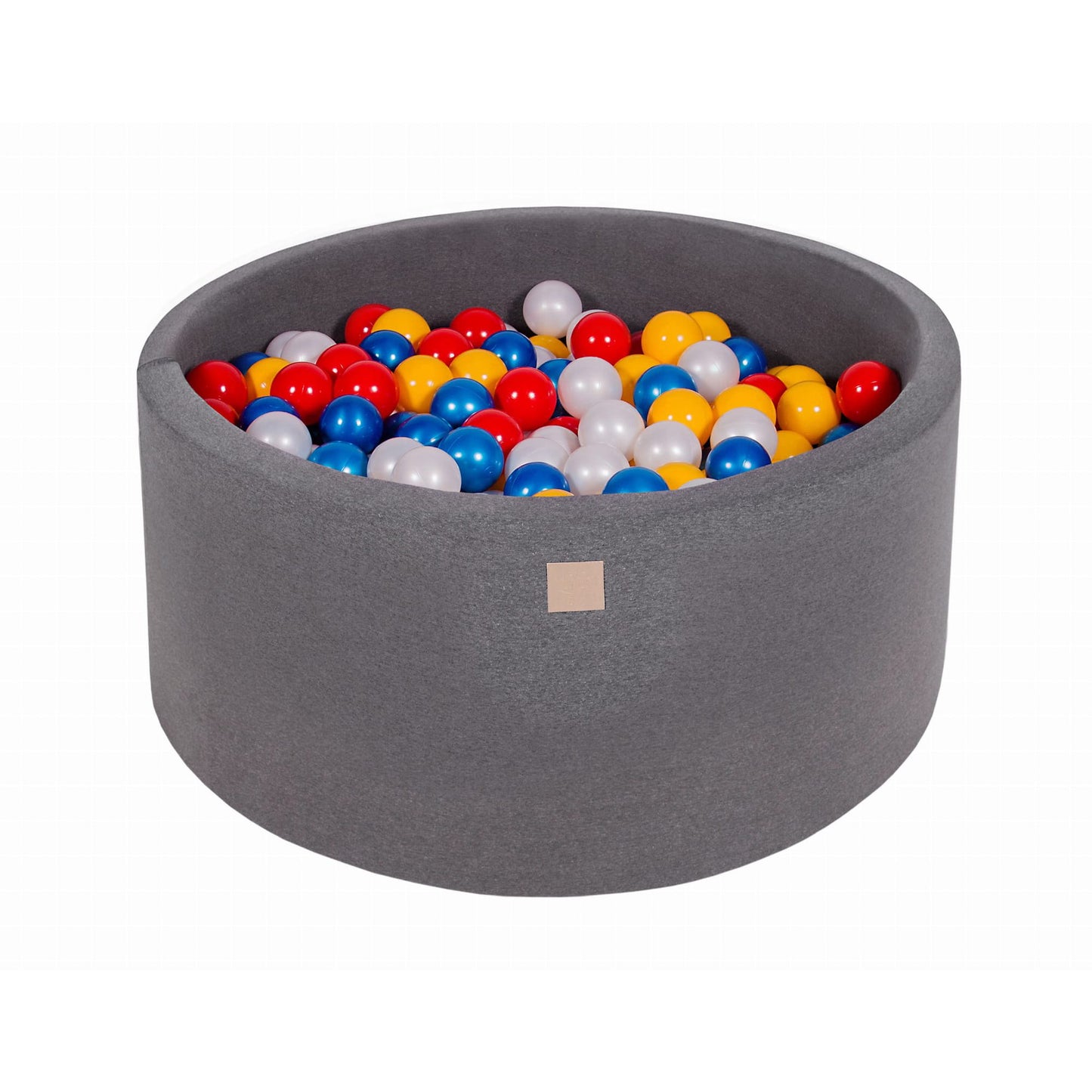 Round Ball Pit With 300 Balls, 90x40cm, Dark Grey, Cotton