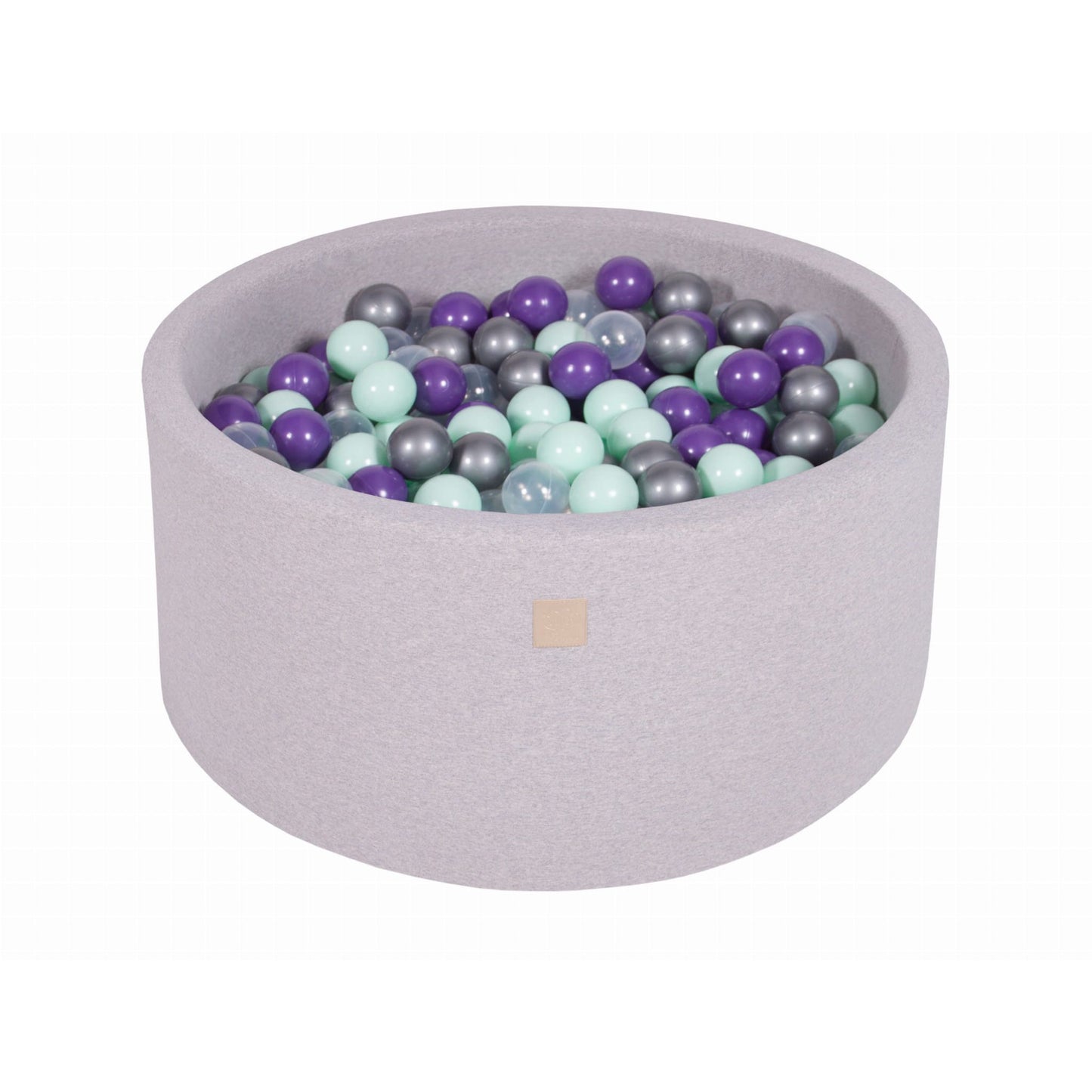 Round Ball Pit With 300 Balls, 90x40cm, Light Grey, Cotton