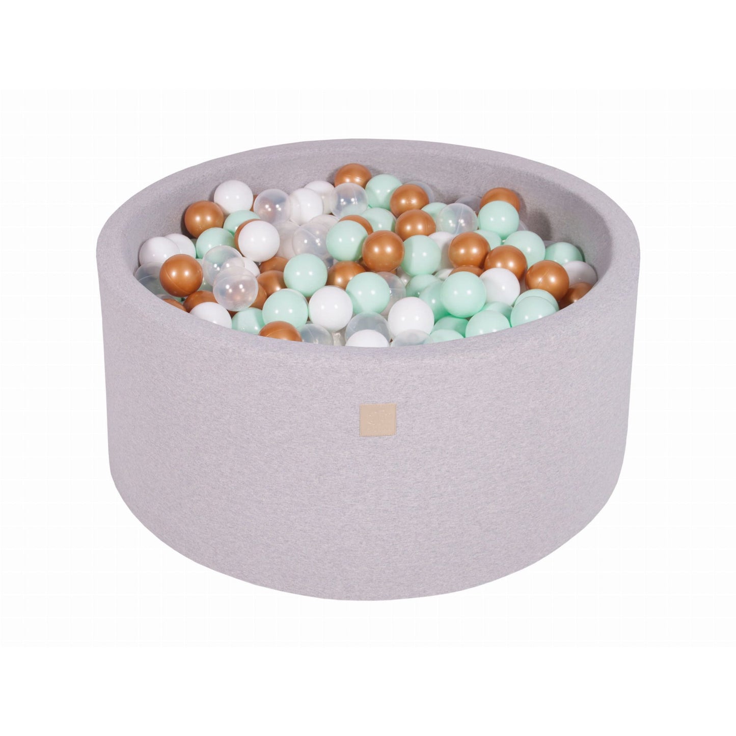 Round Ball Pit With 300 Balls, 90x40cm, Light Grey, Cotton