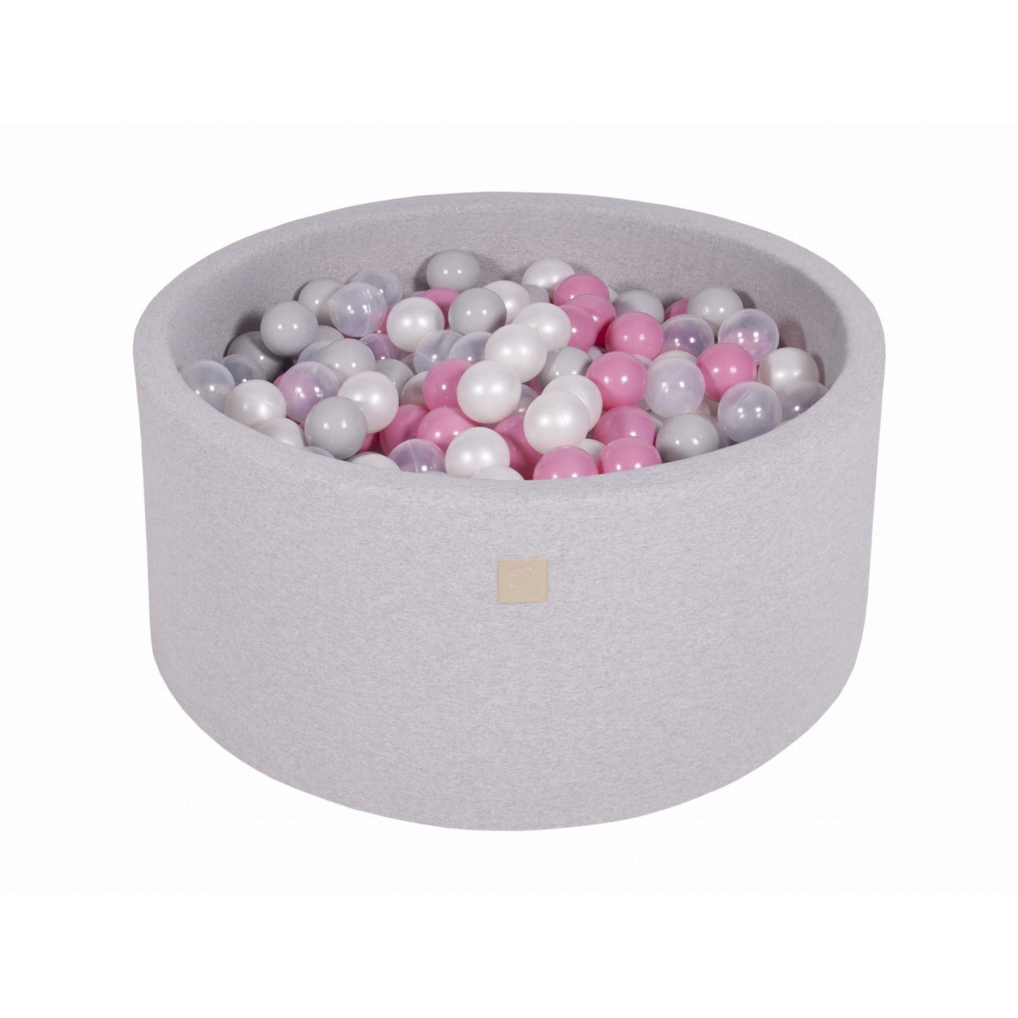 Round Ball Pit With 300 Balls, 90x40cm, Light Grey, Cotton