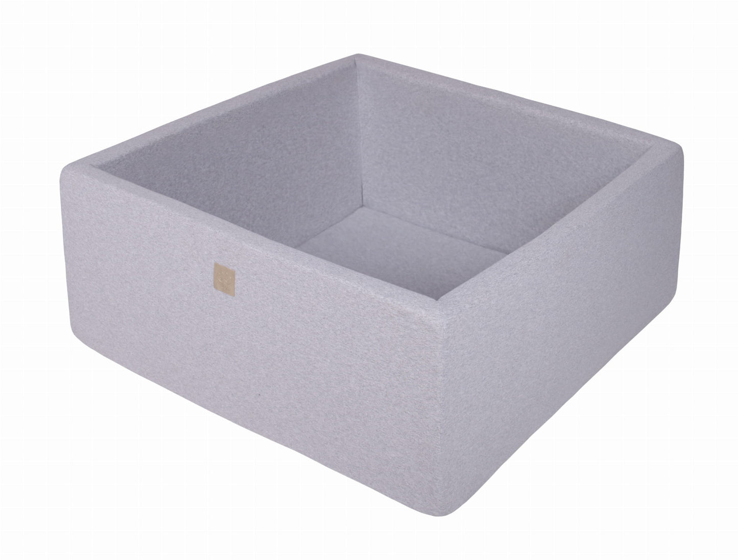 Square Ball Pit Without Balls, 90x90x40cm, Light Grey, Cotton