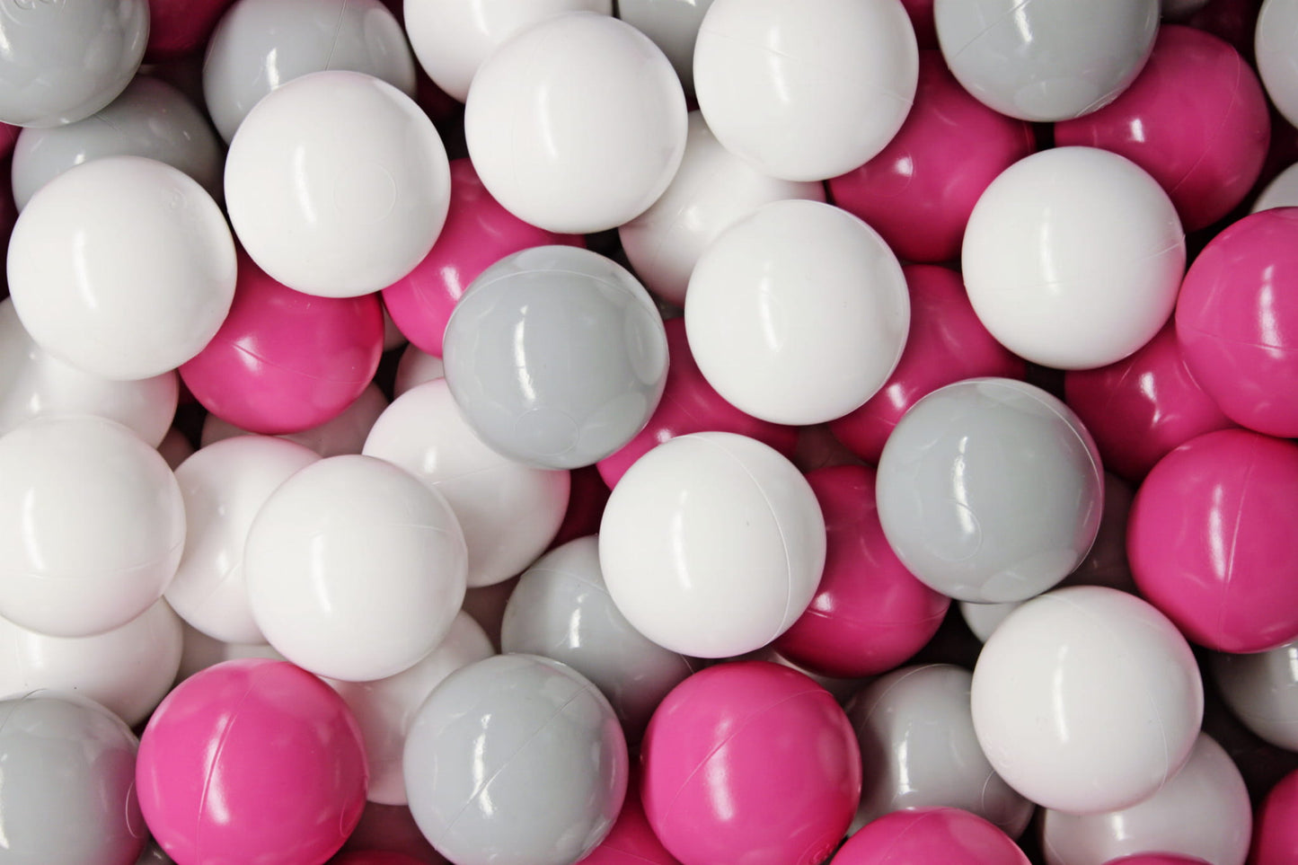 Soft Plastic Balls 7cm For The Ball Pit Certified Set 100pcs: Gray/White/Dark Pink