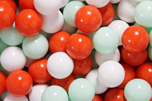 Soft Plastic Balls 7cm For The Ball Pit Certified Set 300pcs: Orange/Mint/White