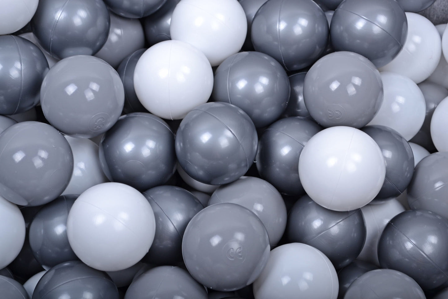 Soft Plastic Balls 7cm For The Ball Pit Certified Set 500pcs: Silver/White/Gray