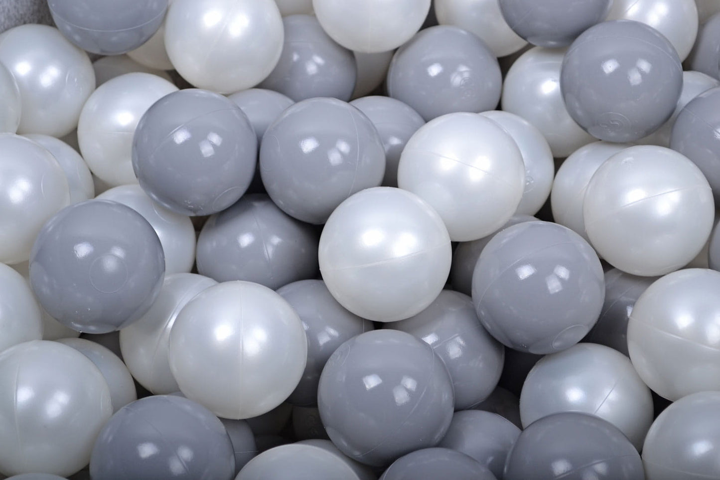 Soft Plastic Balls 7cm For The Ball Pit Certified Set 500pcs: Gray/White Pearl