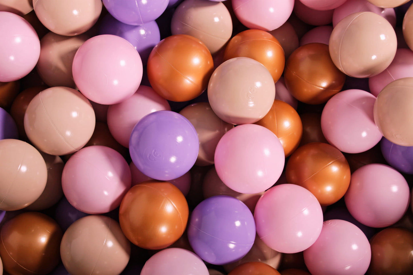 Soft Plastic Balls 7cm For The Ball Pit Certified Set 200pcs: Beige/Gold/Lilac/Pastel Pink