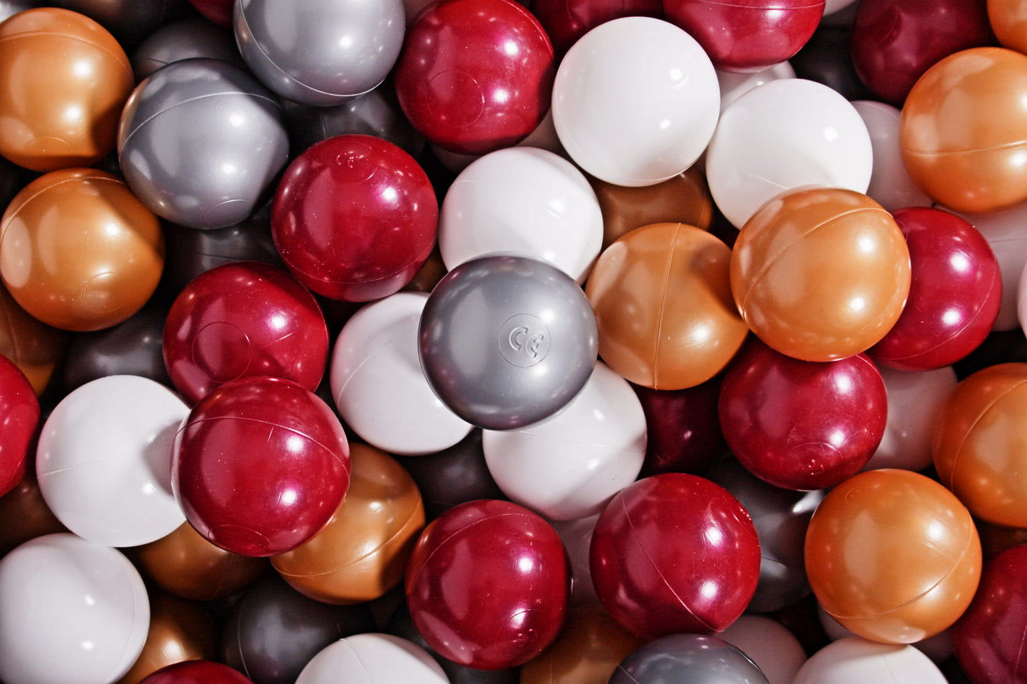 Soft Plastic Balls 7cm For The Ball Pit Certified Set 200pcs: Gold/White/Silver/Pearl Burgundy