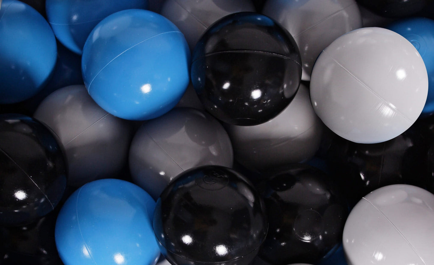 Soft Plastic Balls 7cm For The Ball Pit Certified Set 200pcs: Gray/Black/Blue