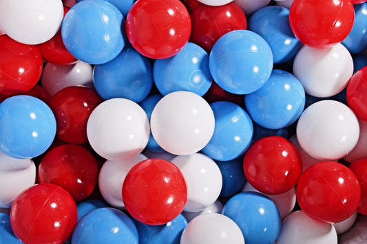 Soft Plastic Balls 7cm For The Ball Pit Certified Set 300pcs: Blue/Red/White