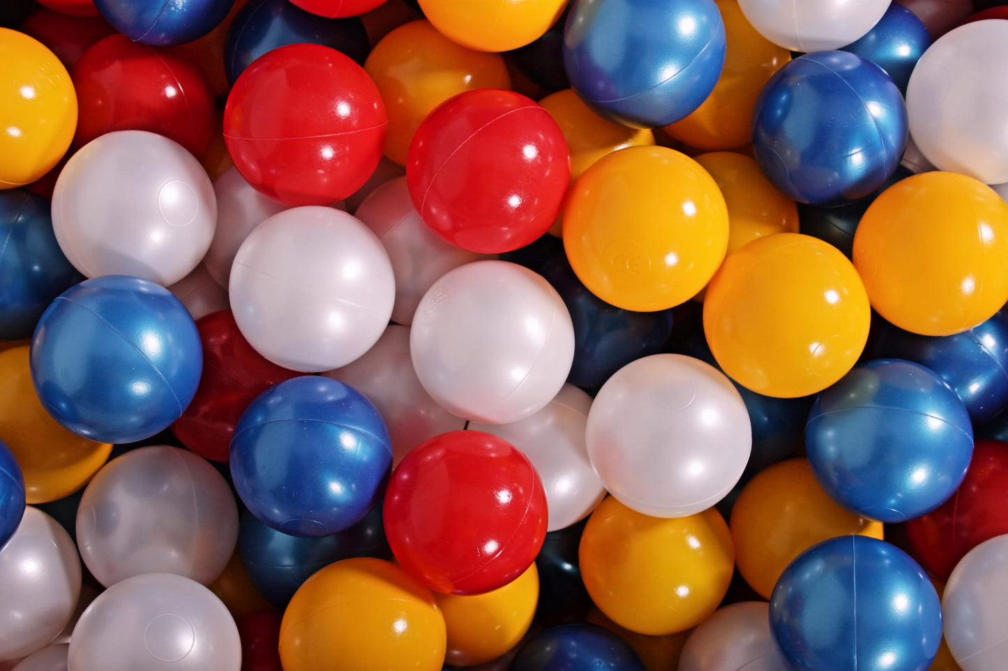 Soft Plastic Balls 7cm For The Ball Pit Certified Set 500pcs: Yellow/Red/White Pearl/Blue Pearl