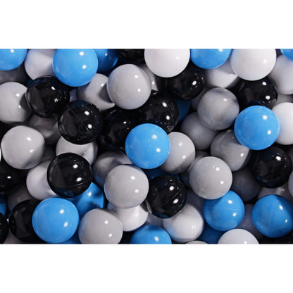 Foam Playset With Small Ball Pit Playground For Children With 100 Balls Certified, Velvet, Light Gray: Blue/Gray/Black