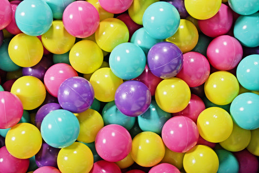 Soft Plastic Balls 7cm For The Ball Pit Certified Set 300pcs: Violet/Light Pink/Yellow/Turquoise