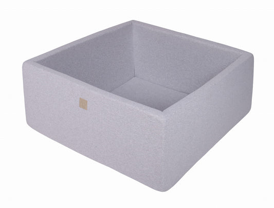 Square Ball Pit Without Balls, 110x110x40cm, Light Grey, Cotton