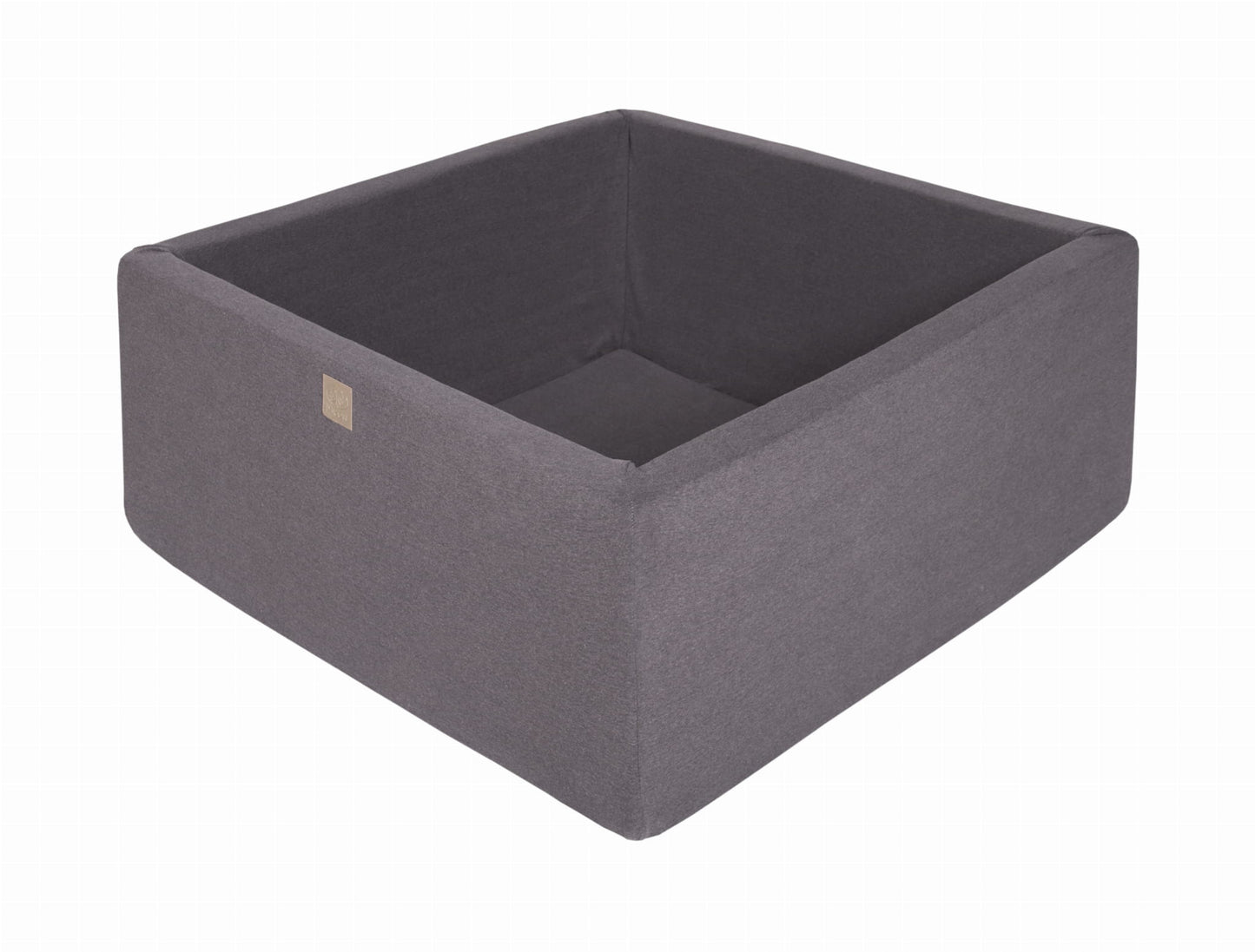 Square Ball Pit Without Balls, 110x110x40cm, Dark Grey, Cotton