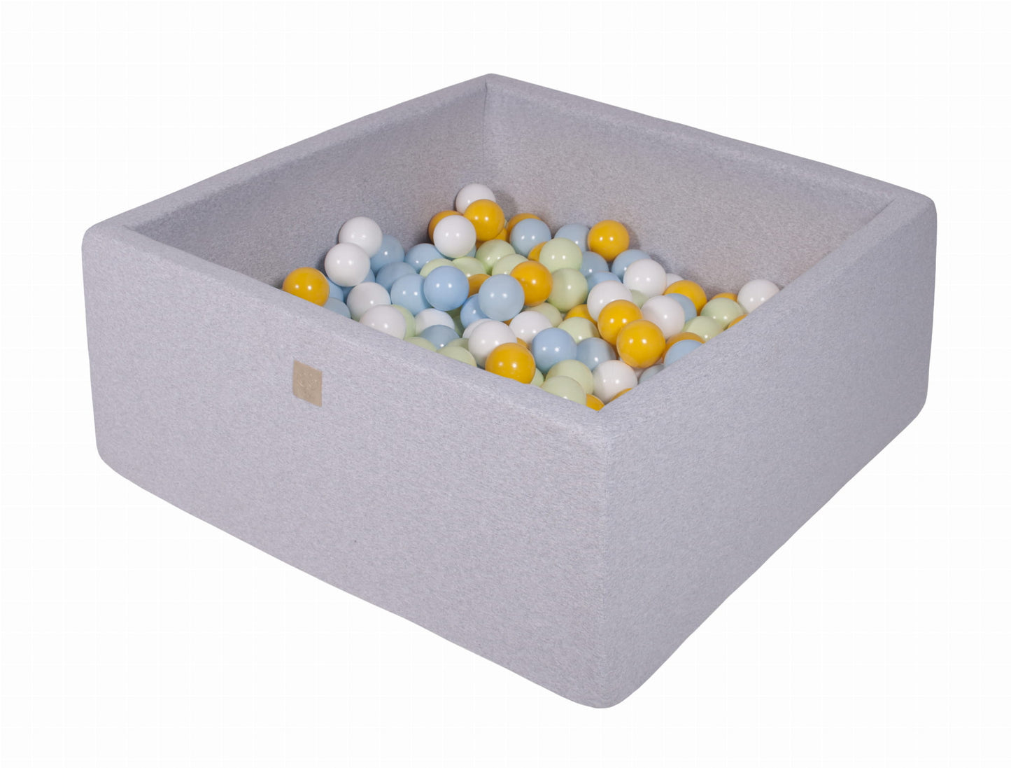 Square Ball Pit With 400 Balls, 110x110x40cm, Light Grey, Cotton